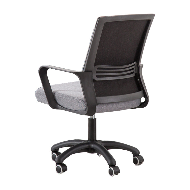 Modern Fixed Arms Slide Chair No Distressing Ergonomic Desk Chair with Wheels