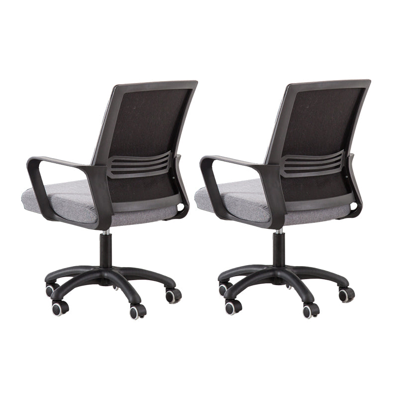 Modern Fixed Arms Slide Chair No Distressing Ergonomic Desk Chair with Wheels