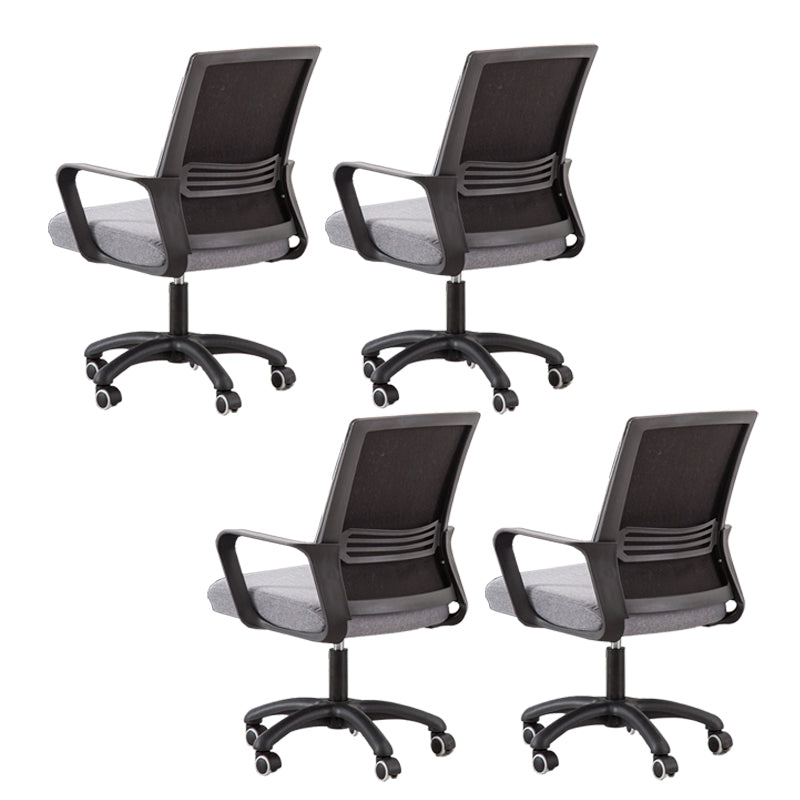 Modern Fixed Arms Slide Chair No Distressing Ergonomic Desk Chair with Wheels