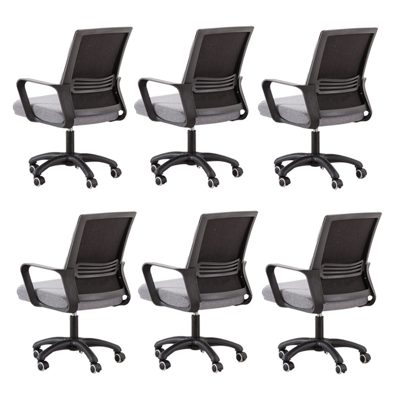 Modern Fixed Arms Slide Chair No Distressing Ergonomic Desk Chair with Wheels