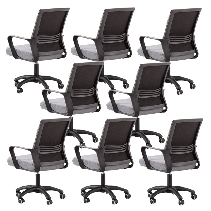 Modern Fixed Arms Slide Chair No Distressing Ergonomic Desk Chair with Wheels