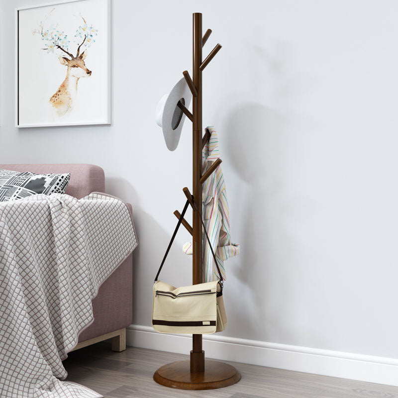 Free Standing Hall Tree Wood Nordic Style Coat Hanger with 8 Hooks