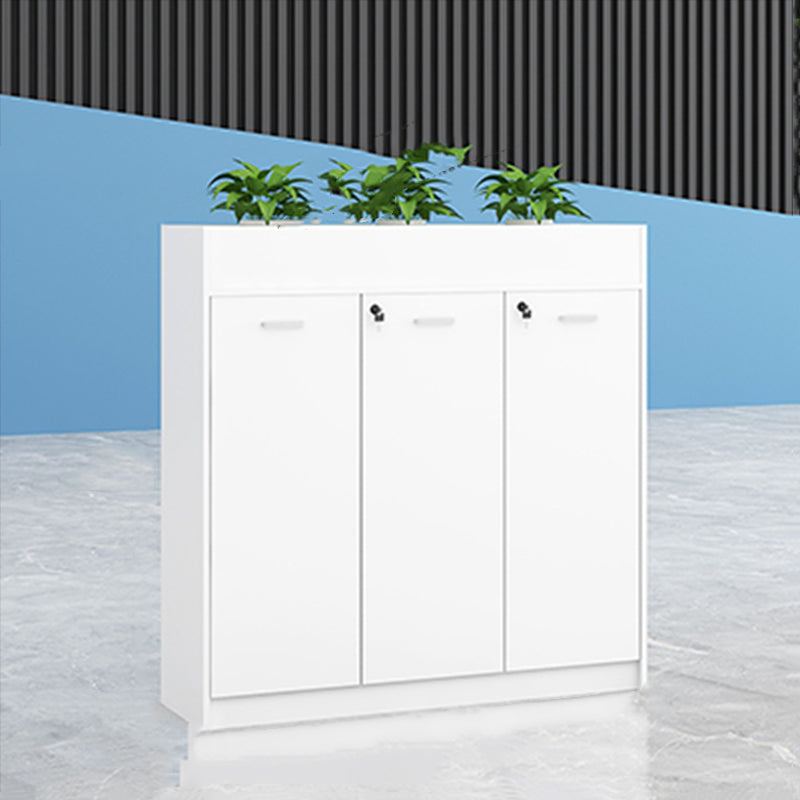 Modern Lateral Cabinet Wooden Frame Key Locking File Cabinet