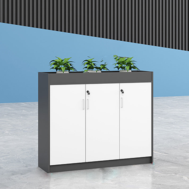 Modern Lateral Cabinet Wooden Frame Key Locking File Cabinet