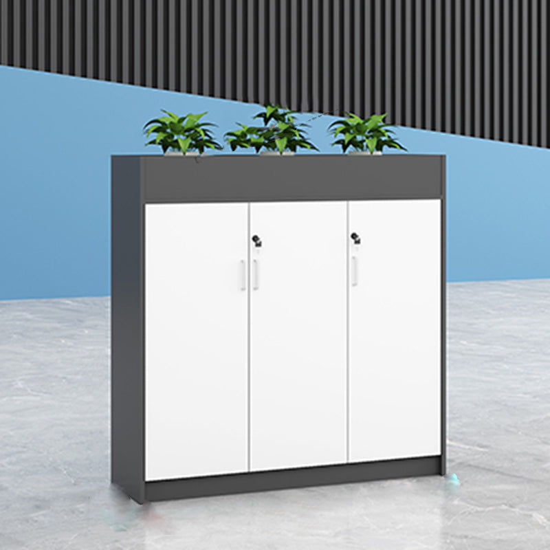 Modern Lateral Cabinet Wooden Frame Key Locking File Cabinet