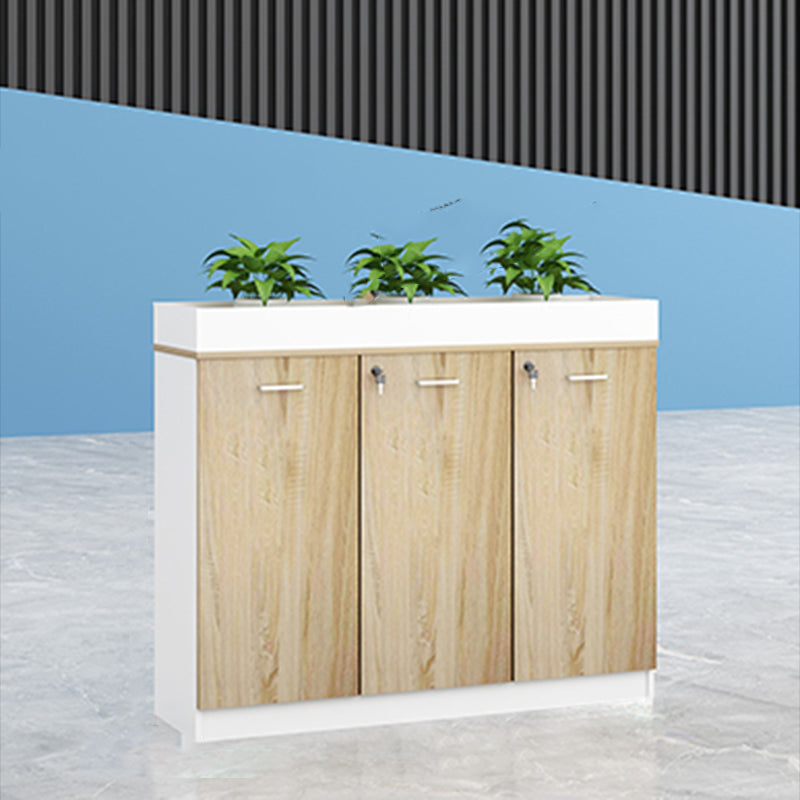 Modern Lateral Cabinet Wooden Frame Key Locking File Cabinet