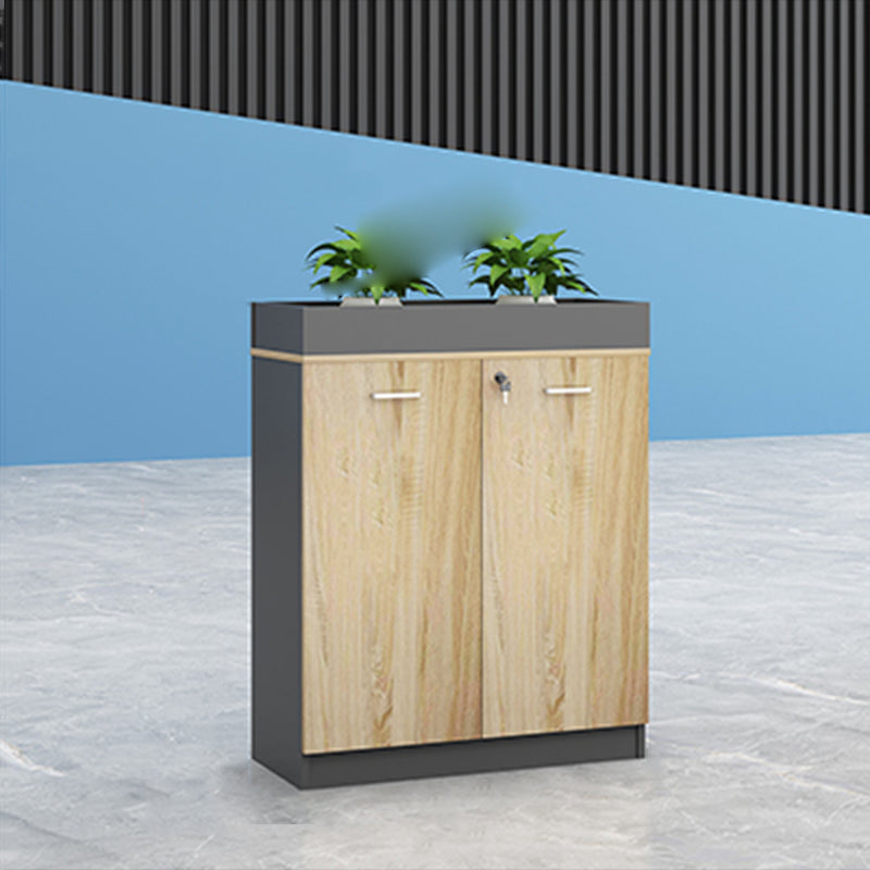 Modern Lateral Cabinet Wooden Frame Key Locking File Cabinet