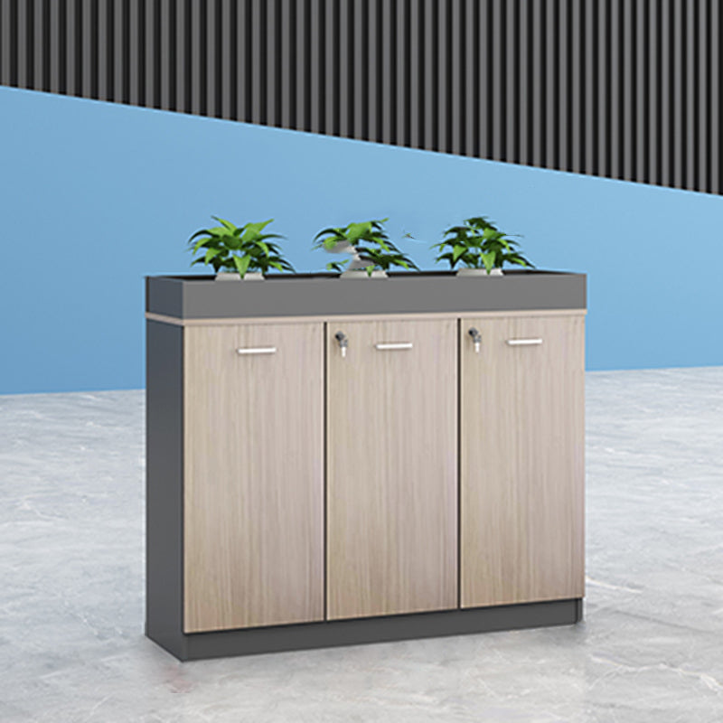 Modern Lateral Cabinet Wooden Frame Key Locking File Cabinet