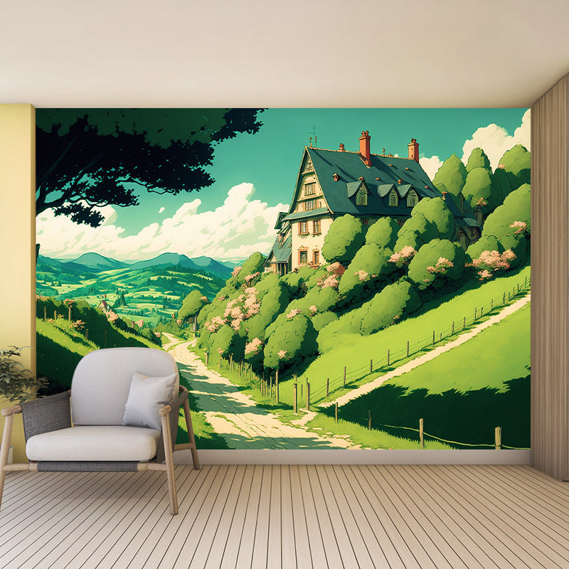 Illustration Pattern Mildew Horizontalt Wall Mural for Living Room