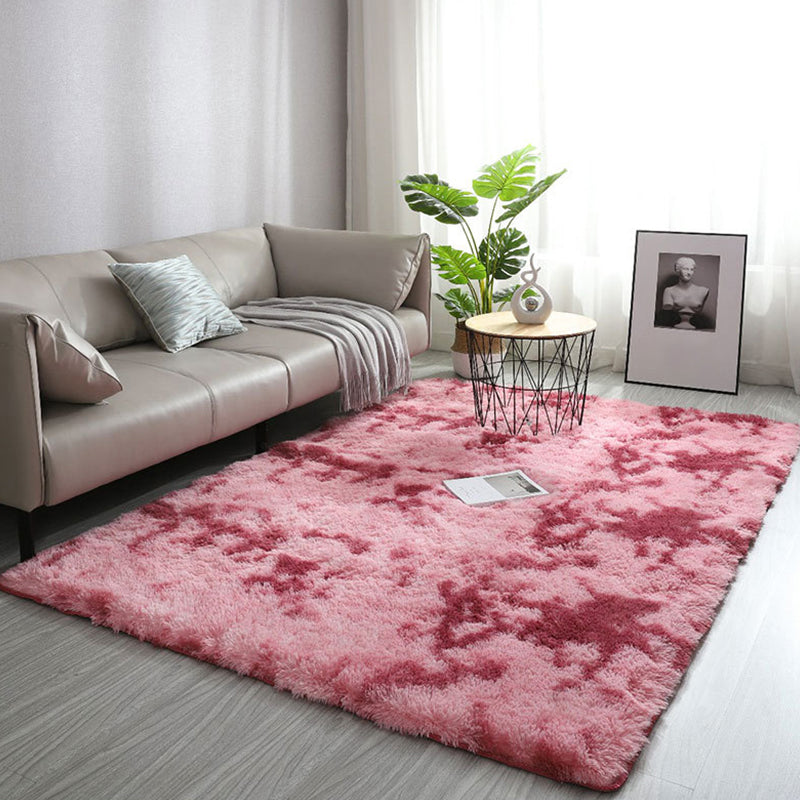 Minimalist Polyster Area Carpet Ombre Print Bedroom Rug Rectangle Shag Carpet