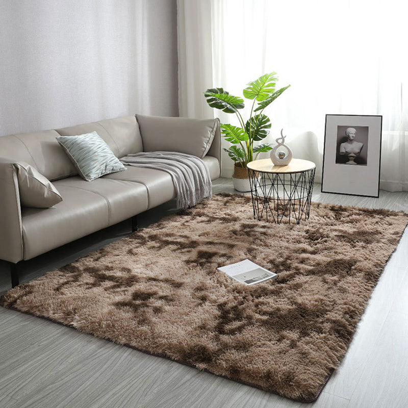 Minimalist Polyster Area Carpet Ombre Print Bedroom Rug Rectangle Shag Carpet