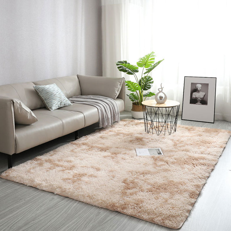 Minimalist Polyster Area Carpet Ombre Print Bedroom Rug Rectangle Shag Carpet