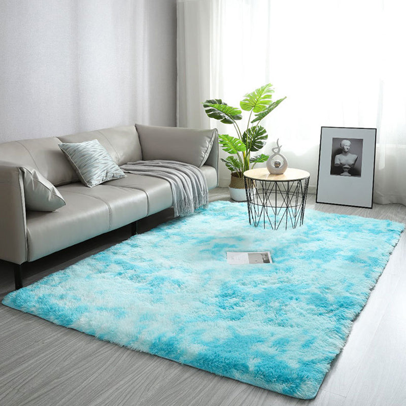 Minimalist Polyster Area Carpet Ombre Print Bedroom Rug Rectangle Shag Carpet