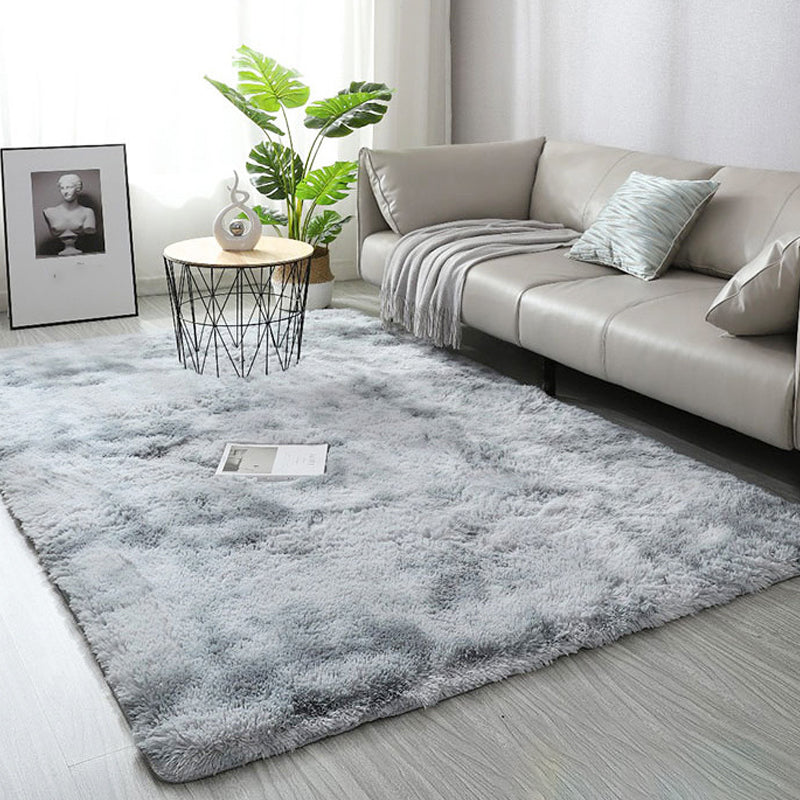 Minimalist Polyster Area Carpet Ombre Print Bedroom Rug Rectangle Shag Carpet