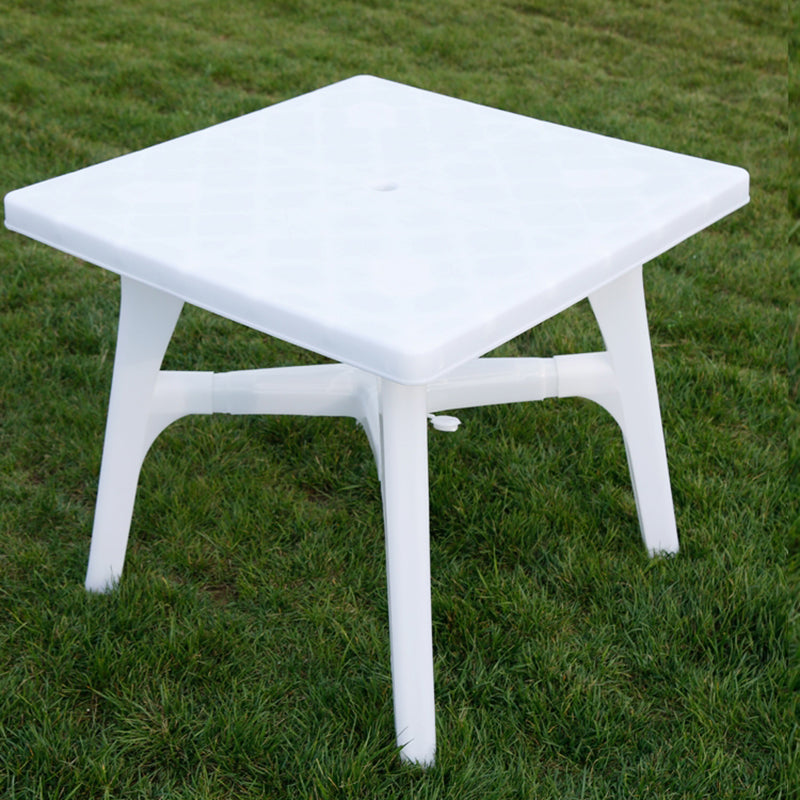 Modern Style Rectangle/Round Patio Table Plastic Water Resistant with Umbrella Hole