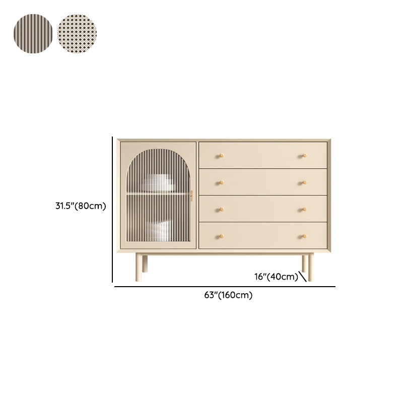 Modern Dining Server Engineered Wood Buffet Server with Drawers for Kitchen