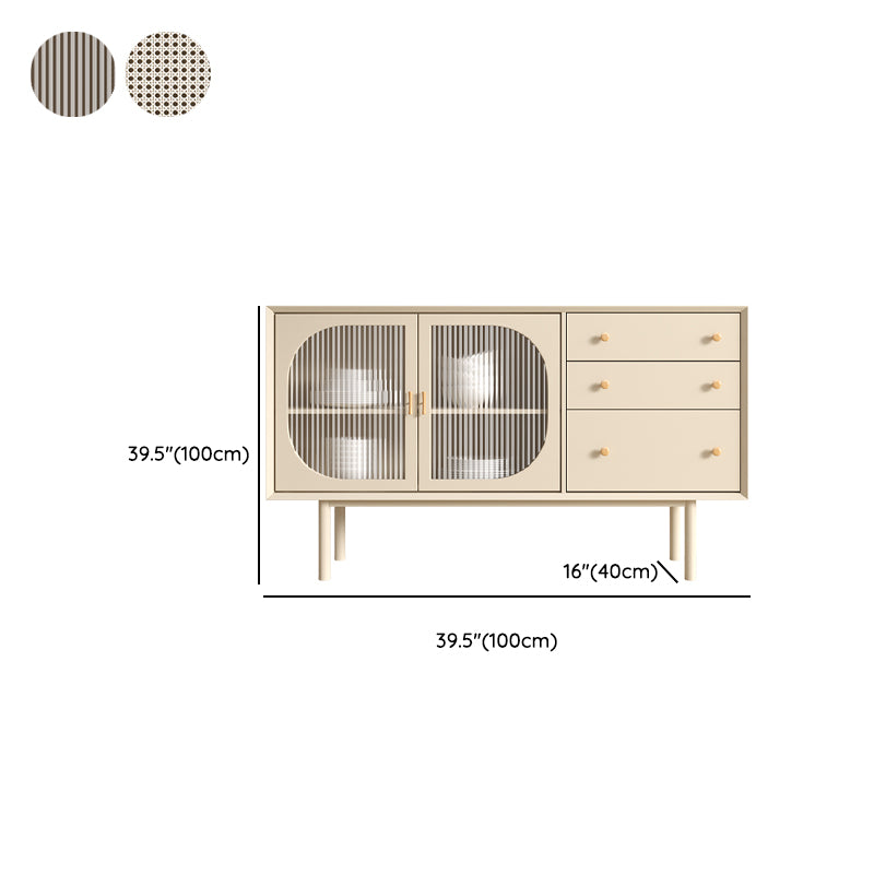 Modern Dining Server Engineered Wood Buffet Server with Drawers for Kitchen