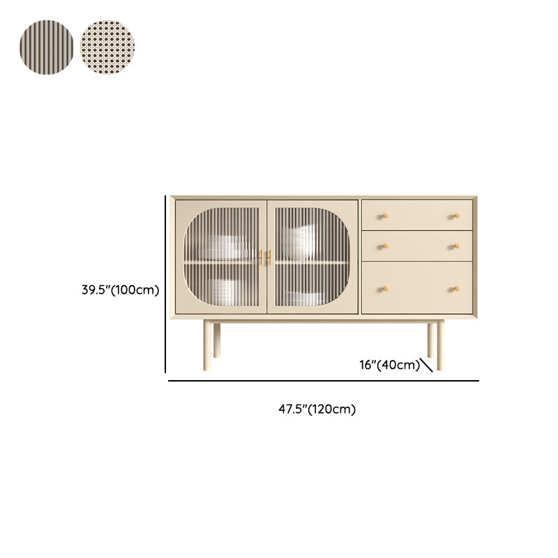 Modern Dining Server Engineered Wood Buffet Server with Drawers for Kitchen