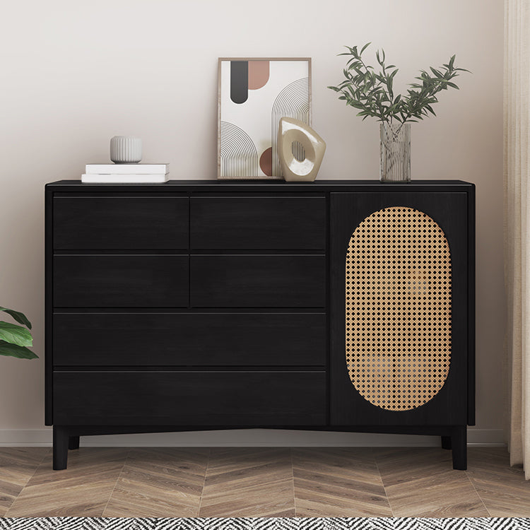 Modern Sideboard Rubberwood Sideboard Cabinet with Doors for Dining Room