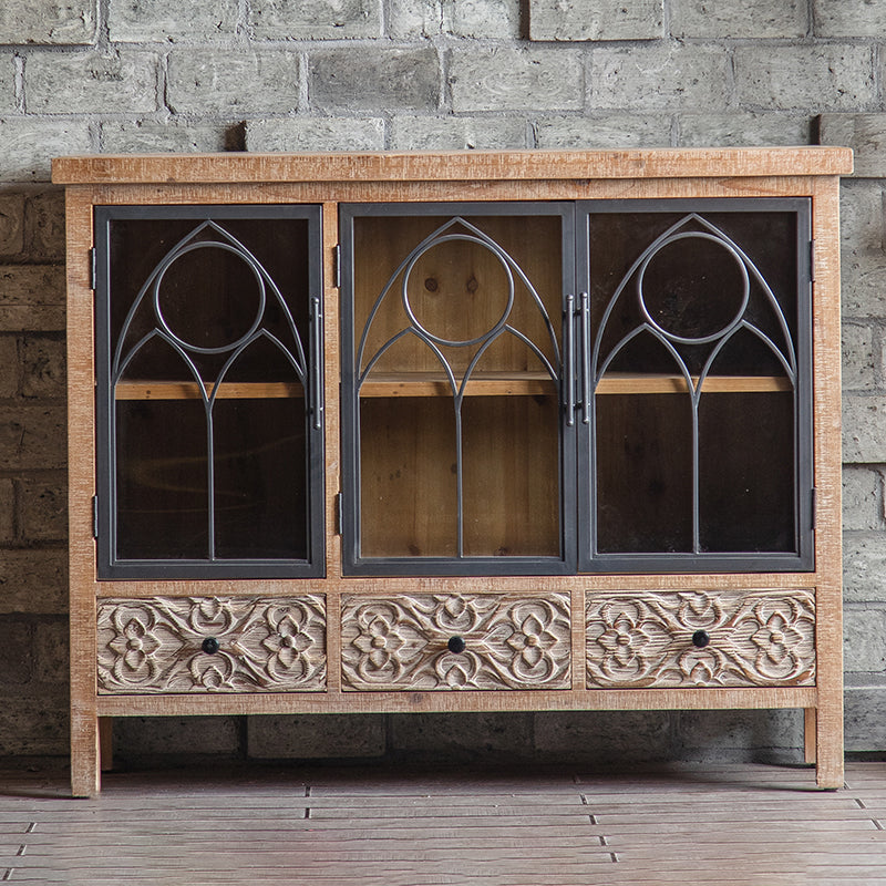 Modern Sideboard Solid Wood Sideboard Cabinet with Doors for Dining Room