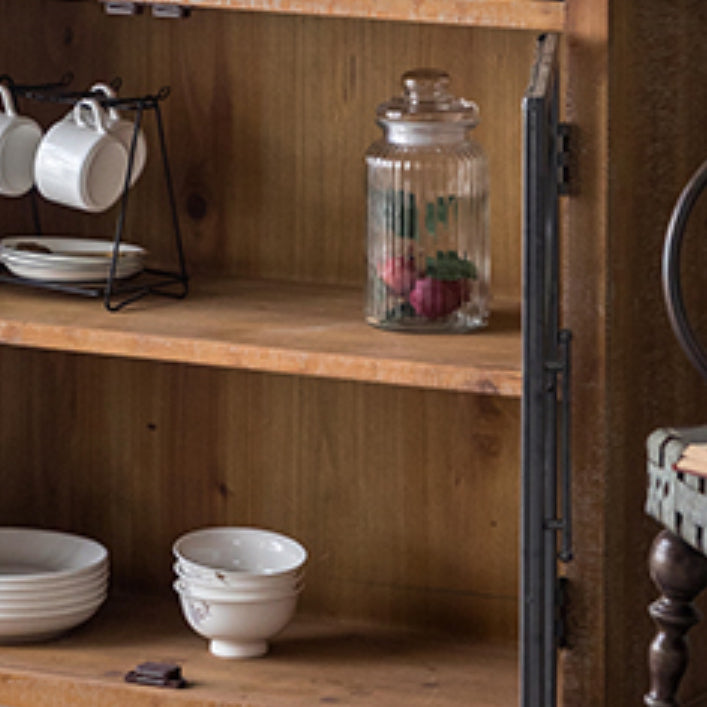 Modern Sideboard Solid Wood Sideboard Cabinet with Doors for Dining Room