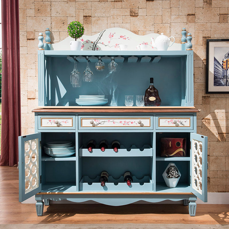 Glam Dining Buffet Birch Buffet Table with Doors for Dining Room