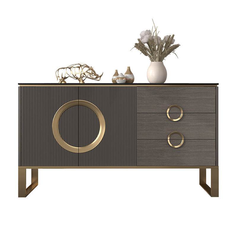 Glam Buffet Table Stone Sideboard Table with Drawers for Dining Room