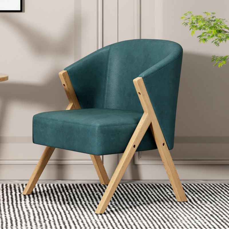 Scandinavian Wooden Accent Armchair Solid Color Arms Included Armchair