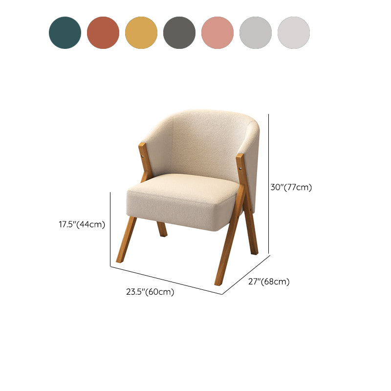 Scandinavian Wooden Accent Armchair Solid Color Arms Included Armchair