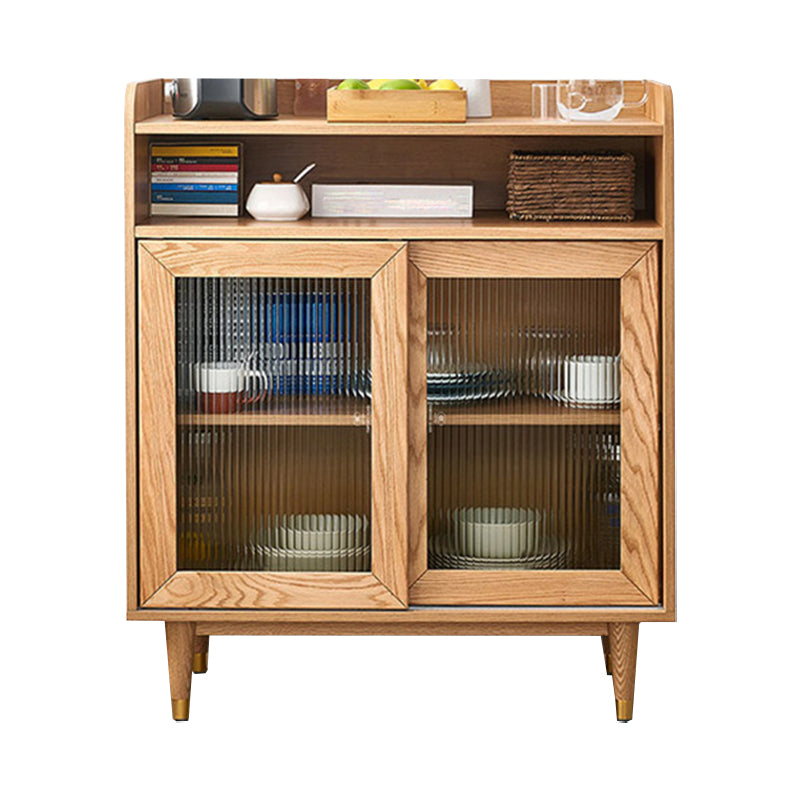 Mid-Century Design Rectangle Storage Cabinet Solid Wood Accent Cabinet