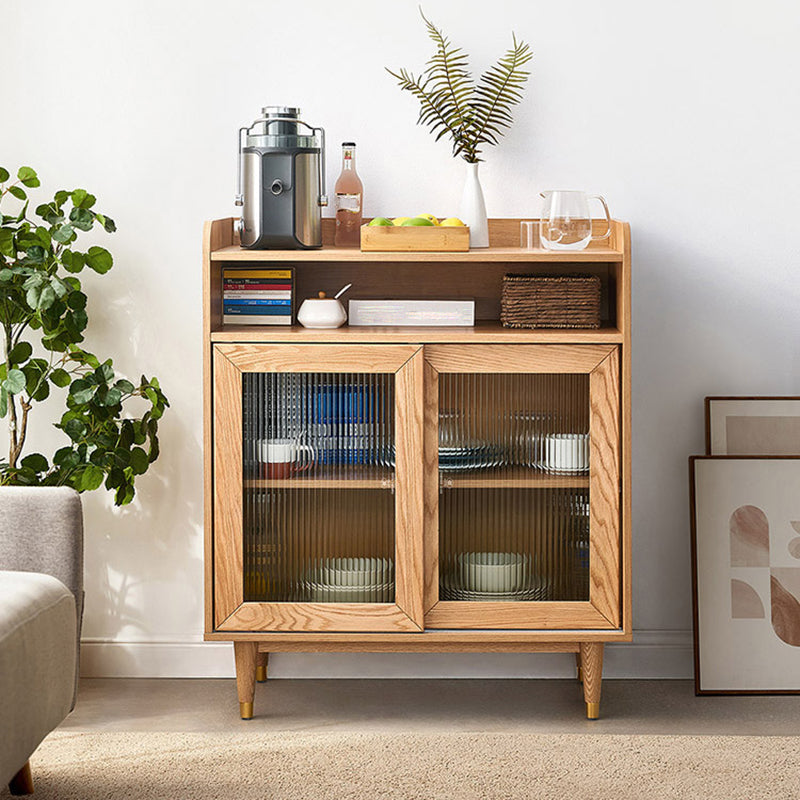 Mid-Century Design Rectangle Storage Cabinet Solid Wood Accent Cabinet