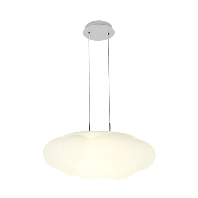 White Cluster Cloud Pendant Kids Style 1/3/5-Head Plastic LED Suspended Lighting Fixture for Child Room