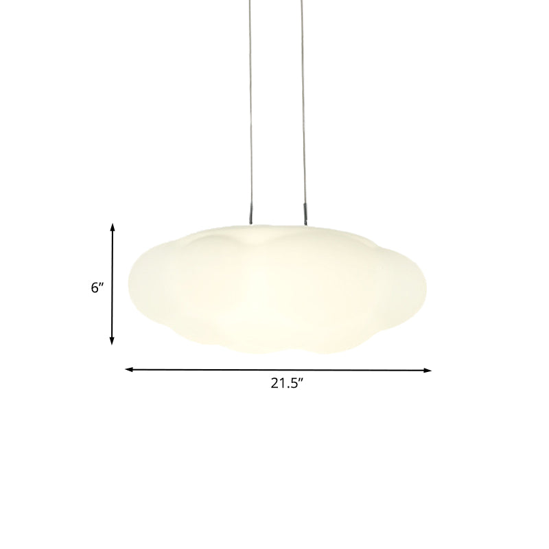 White Cluster Cloud Pendant Kids Style 1/3/5-Head Plastic LED Suspended Lighting Fixture for Child Room