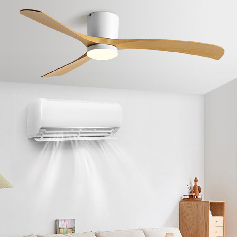 Wooden Ceiling Fan Light Fixture Simple LED Ceiling Lamp for Bedroom