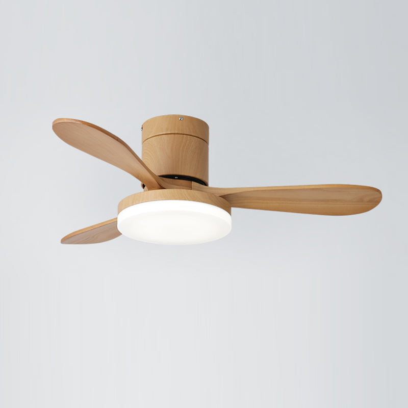 Wooden LED Ceiling Fan Light Fixture Contemporary Ceiling Lamp for Bedroom