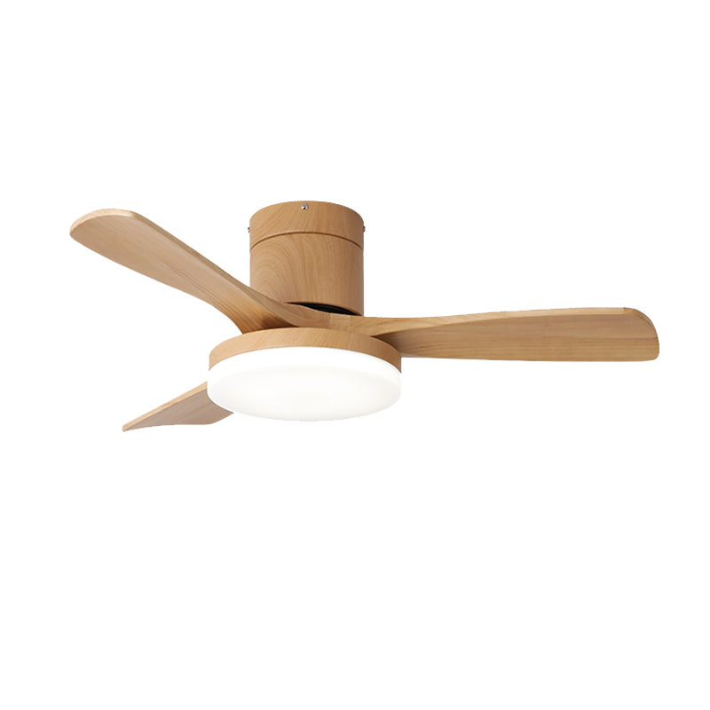 Wooden LED Ceiling Fan Light Fixture Contemporary Ceiling Lamp for Bedroom