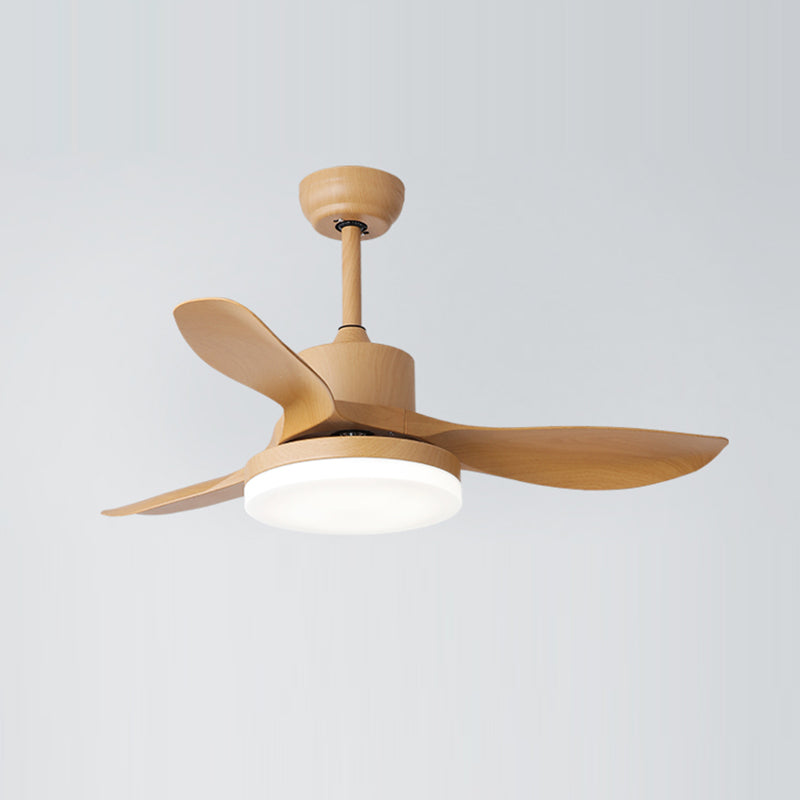 Wooden LED Ceiling Fan Light Fixture Contemporary Ceiling Lamp for Bedroom