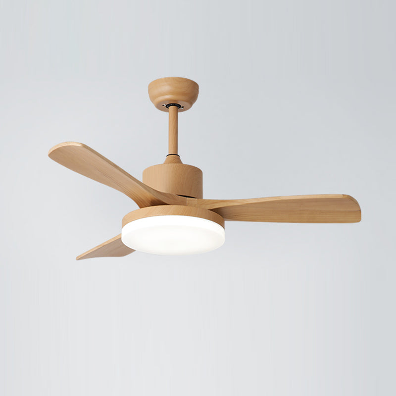 Wooden LED Ceiling Fan Light Fixture Contemporary Ceiling Lamp for Bedroom