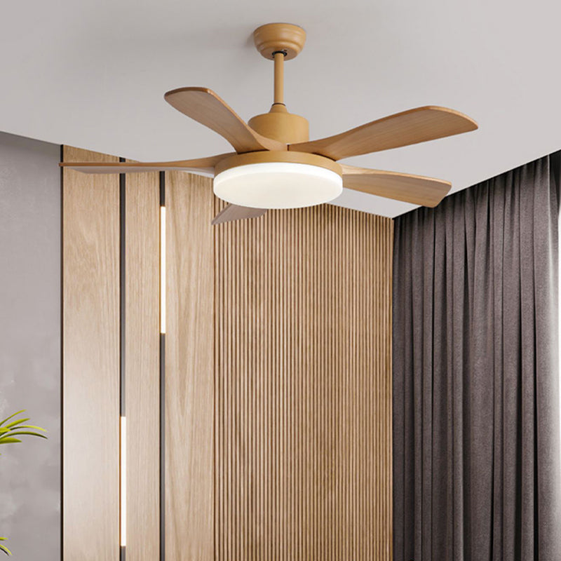 Wooden LED Ceiling Fan Light Fixture Contemporary Ceiling Lamp for Bedroom