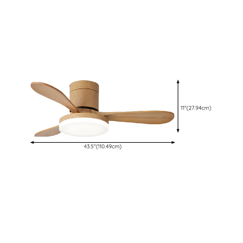 Wooden LED Ceiling Fan Light Fixture Contemporary Ceiling Lamp for Bedroom