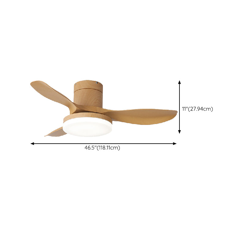 Wooden LED Ceiling Fan Light Fixture Contemporary Ceiling Lamp for Bedroom