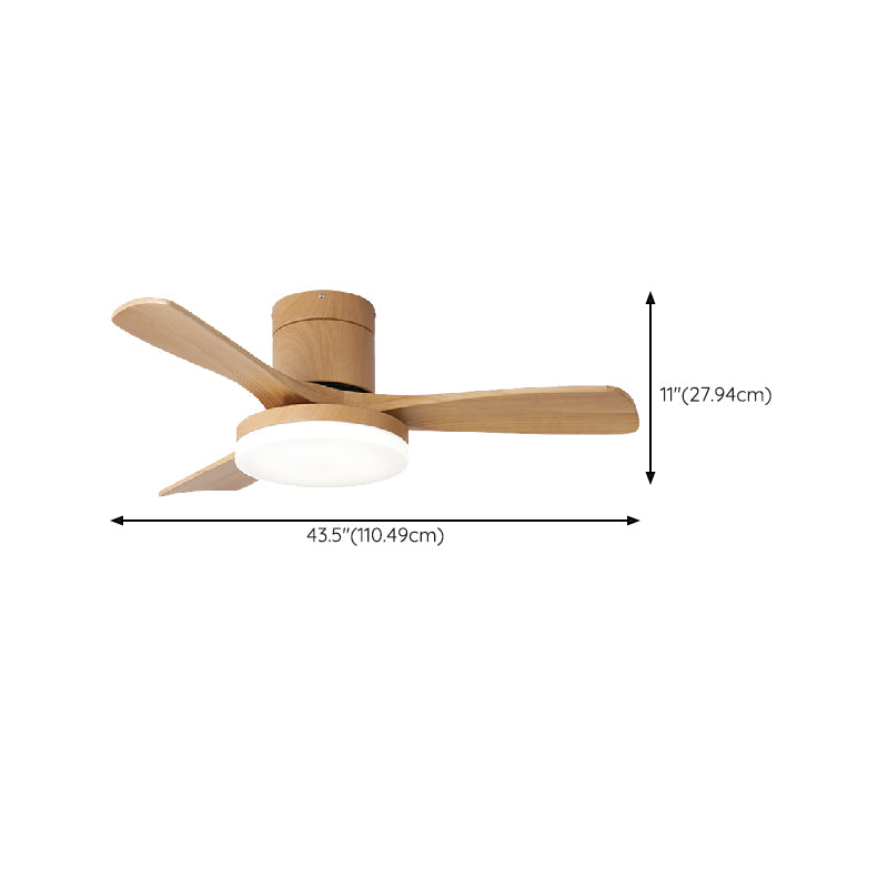 Wooden LED Ceiling Fan Light Fixture Contemporary Ceiling Lamp for Bedroom