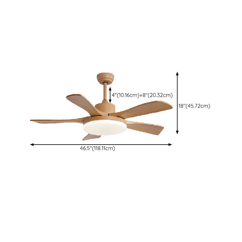 Wooden LED Ceiling Fan Light Fixture Contemporary Ceiling Lamp for Bedroom