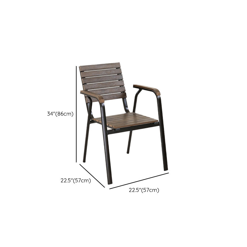 Tropical Set of 2 Dining Armchair Stacking Outdoor Chair with Arms