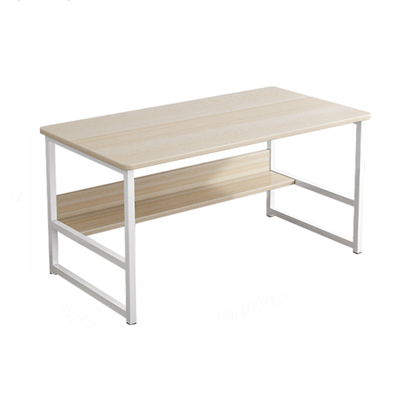 Engineered Wood Writing Desk Industrial Rectangular Desk with Metal Legs