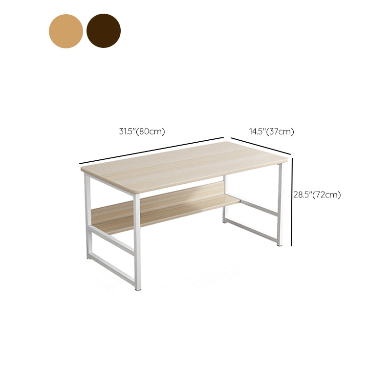 Engineered Wood Writing Desk Industrial Rectangular Desk with Metal Legs