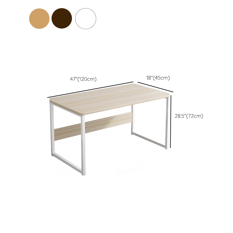 Engineered Wood Writing Desk Industrial Rectangular Desk with Metal Legs