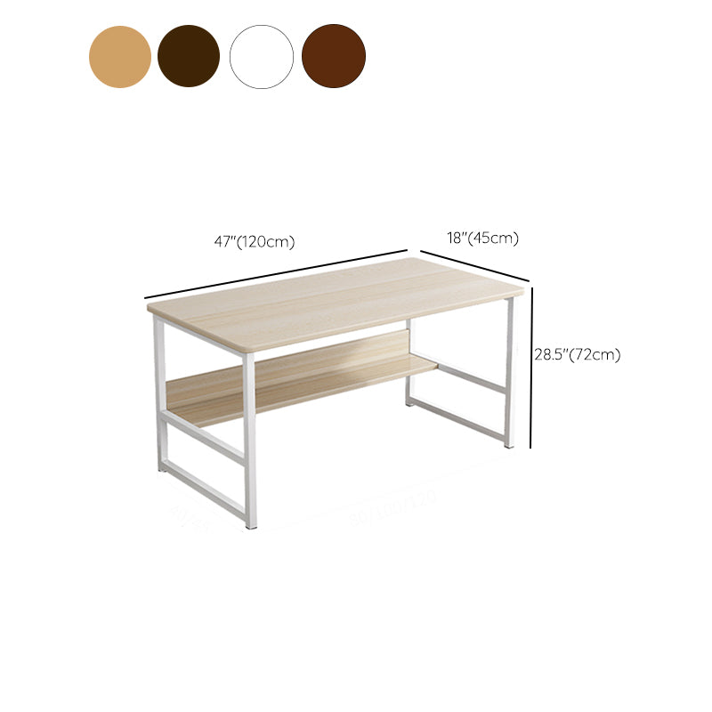 Engineered Wood Writing Desk Industrial Rectangular Desk with Metal Legs