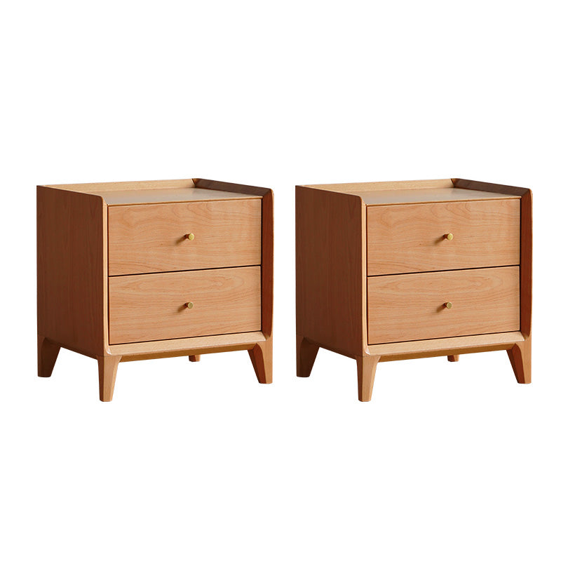 Solid Wood Bed Nightstand Classic Modern Bedside Cabinet for Bedroom