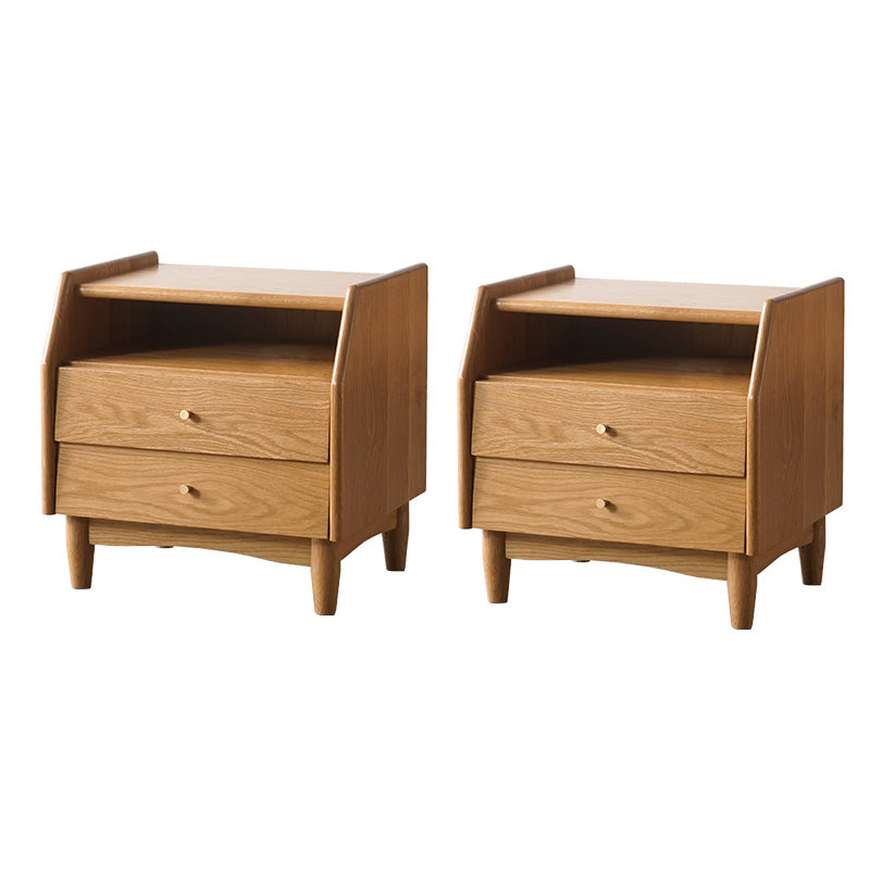 Solid Wood Bed Nightstand Classic Modern Bedside Cabinet for Bedroom